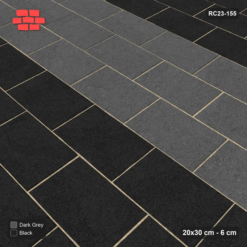 Interlock (Pasco) 20x30 cm · RC23-155 · Running Bond, Wide Course Stripes · Side view