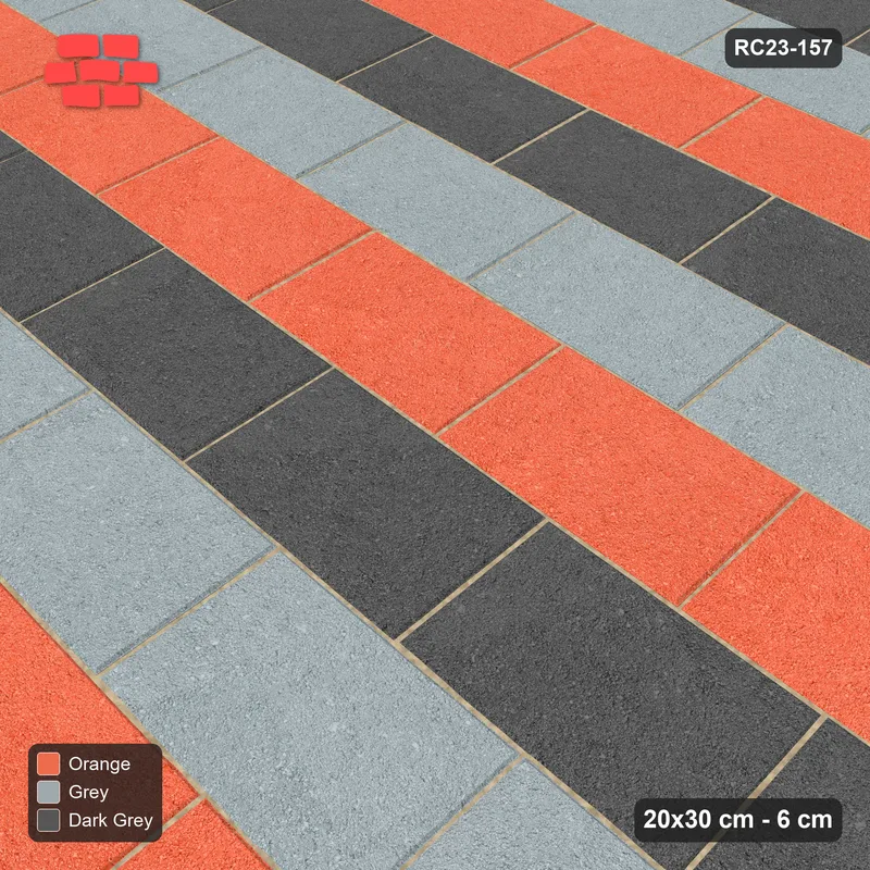 Interlock (Pasco) 20x30 cm · RC23-157 · Running Bond, Three-Tone Courses · Side view