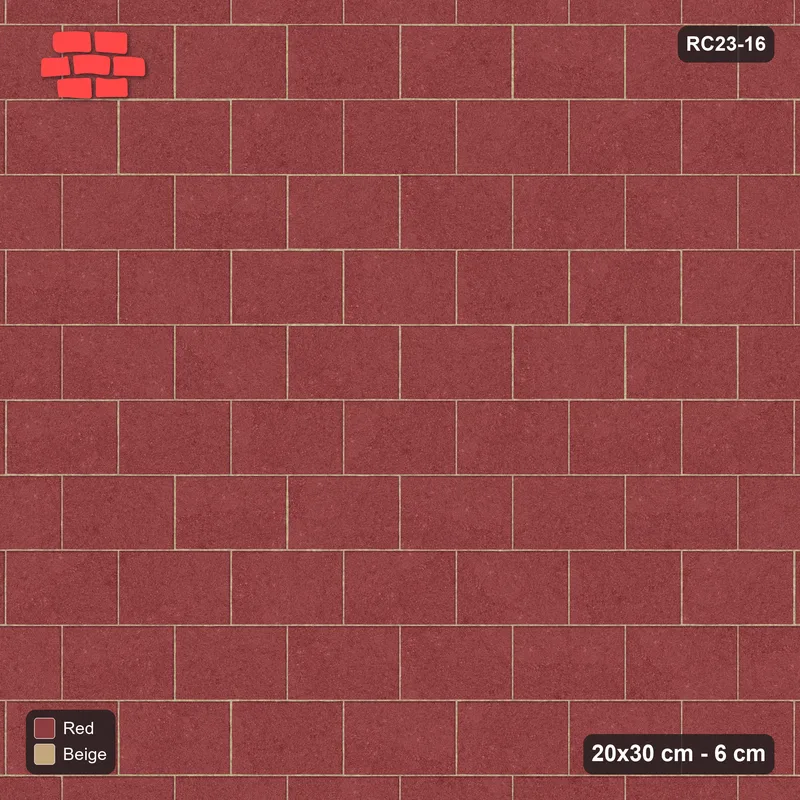 Interlock (Pasco) 20x30 cm · RC23-16 · Running Bond 1/2, Kerb Frame · Top view