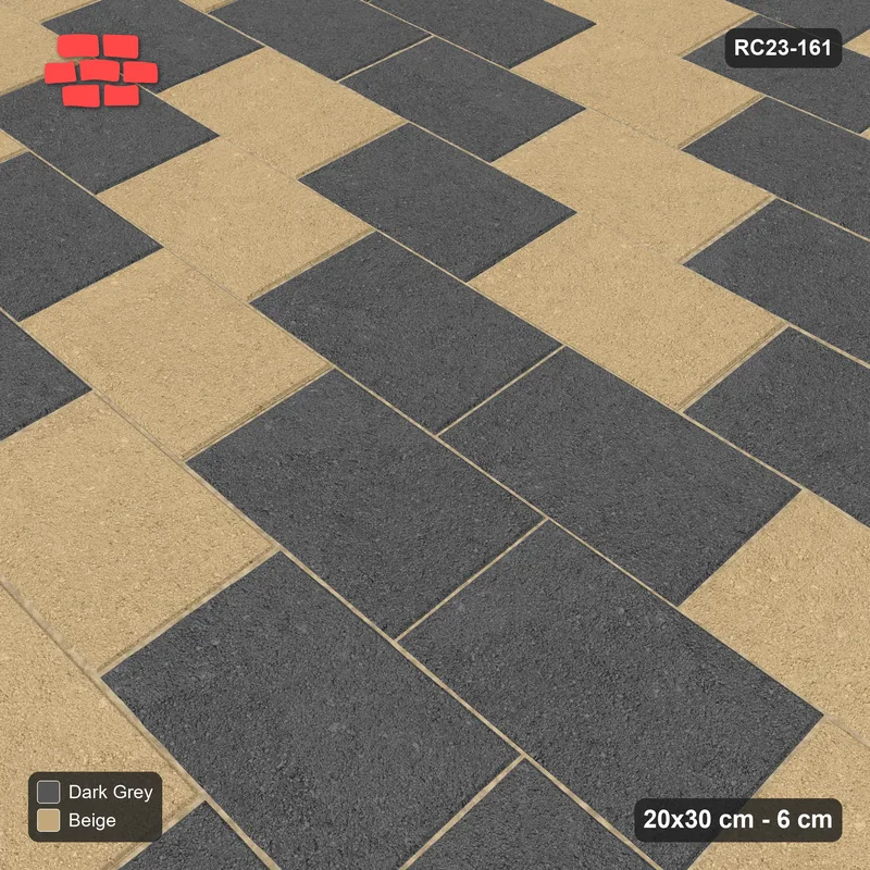 Interlock (Pasco) 20x30 cm · RC23-161 · Running Bond, Diagonal Steps 30 · Side view