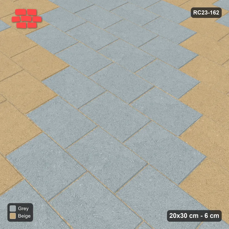 Interlock (Pasco) 20x30 cm · RC23-162 · Running Bond, Diagonal Steps 60 · Side view
