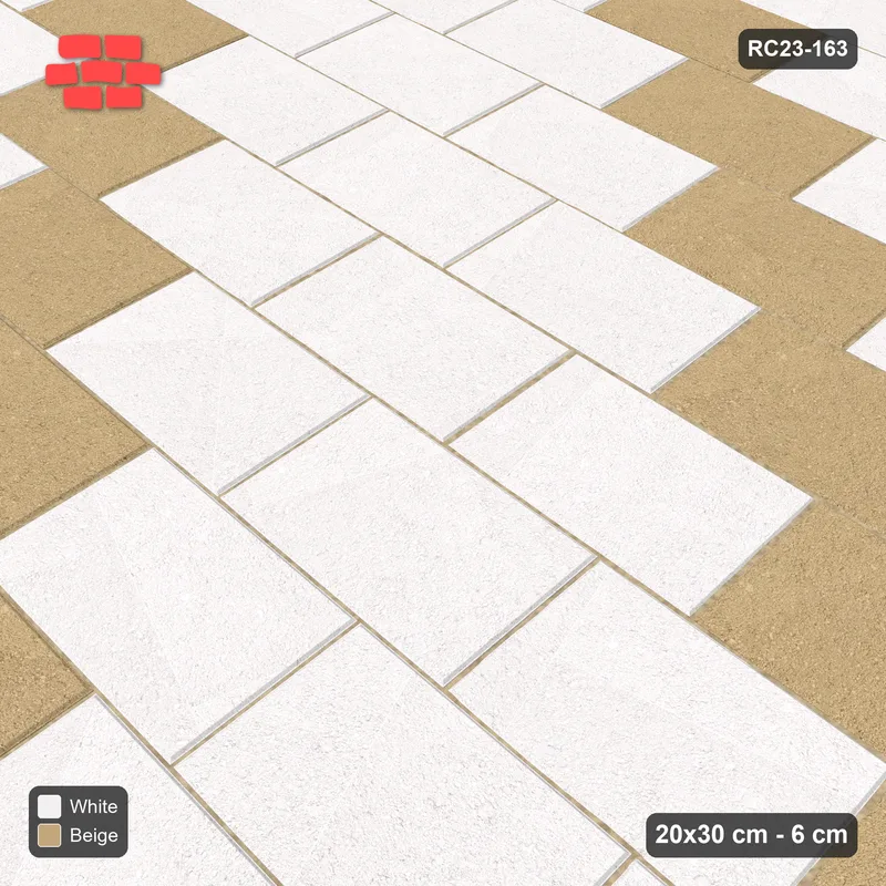 Interlock (Pasco) 20x30 cm · RC23-163 · Running Bond 1/3, Diagonal Steps 40 · Side view