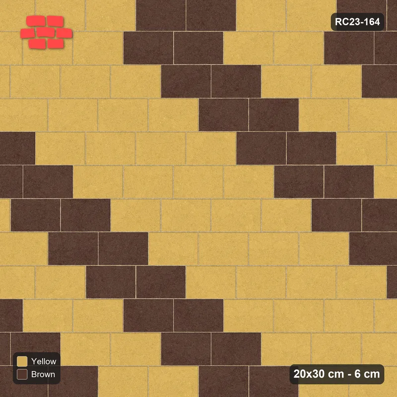 Interlock (Pasco) 20x30 cm · RC23-164 · Running Bond 1/4, Diagonal Steps 60 · Top view