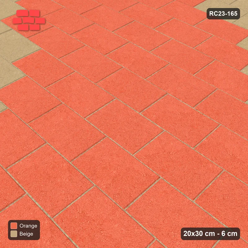 Interlock (Pasco) 20x30 cm · RC23-165 · Running Bond, Diagonal Steps 90 · Side view
