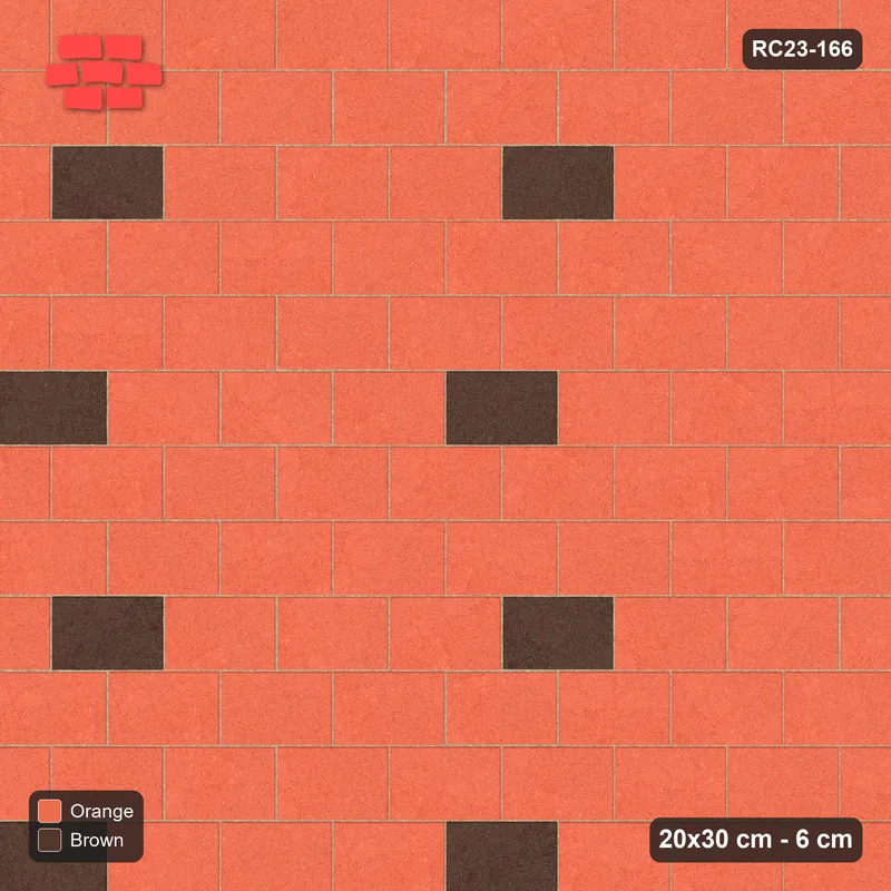 Interlock (Pasco) 20x30 cm · RC23-166 · Running Bond, Accent Dots · Top view