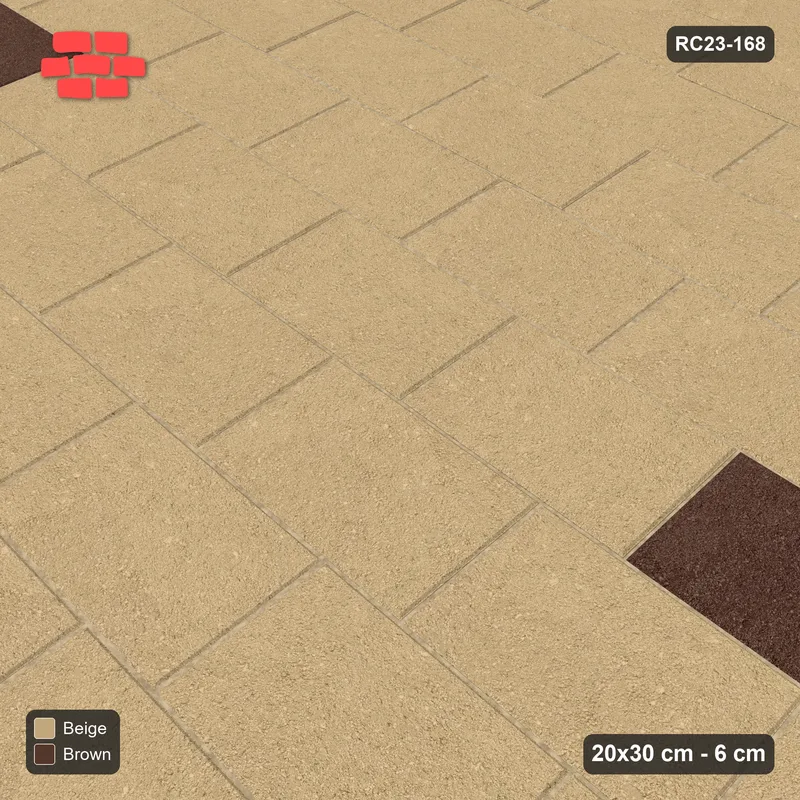 Interlock (Pasco) 20x30 cm · RC23-168 · Running Bond 1/3, Accent Dots · Side view