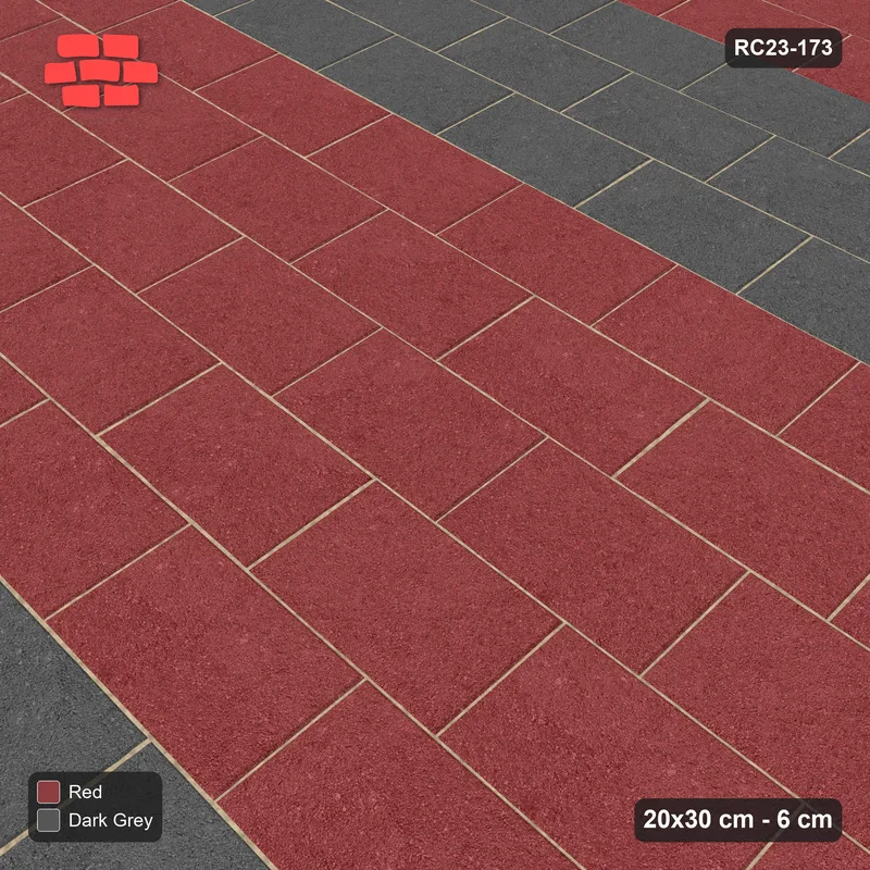 Interlock (Pasco) 20x30 cm · RC23-173 · Running Bond 1/3, Twin Bands · Side view