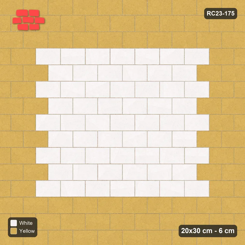 Interlock (Pasco) 20x30 cm · RC23-175 · Running Bond, Accent Edge · Top view