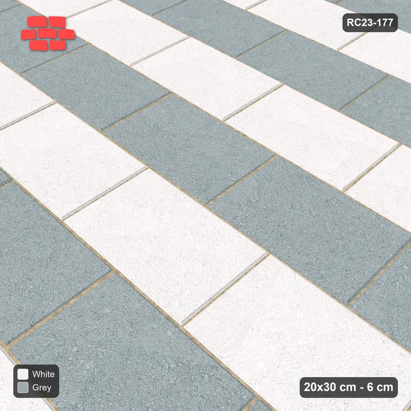 Interlock (Pasco) 20x30 cm · RC23-177 · Running Bond, Striped, 38H Kerb Frame · Side view