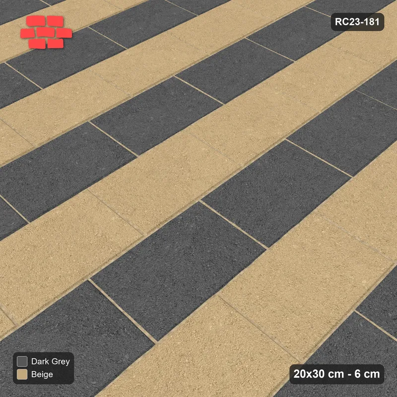Interlock (Pasco) 20x30 cm · RC23-181 · Vertical Running Bond, Alternate Courses · Side view