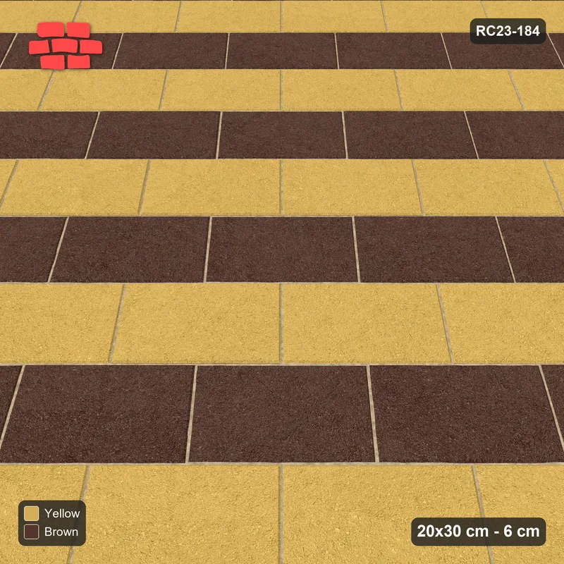 Interlock (Pasco) 20x30 cm · RC23-184 · Diagonal Running Bond, Diagonal Colour · Side view