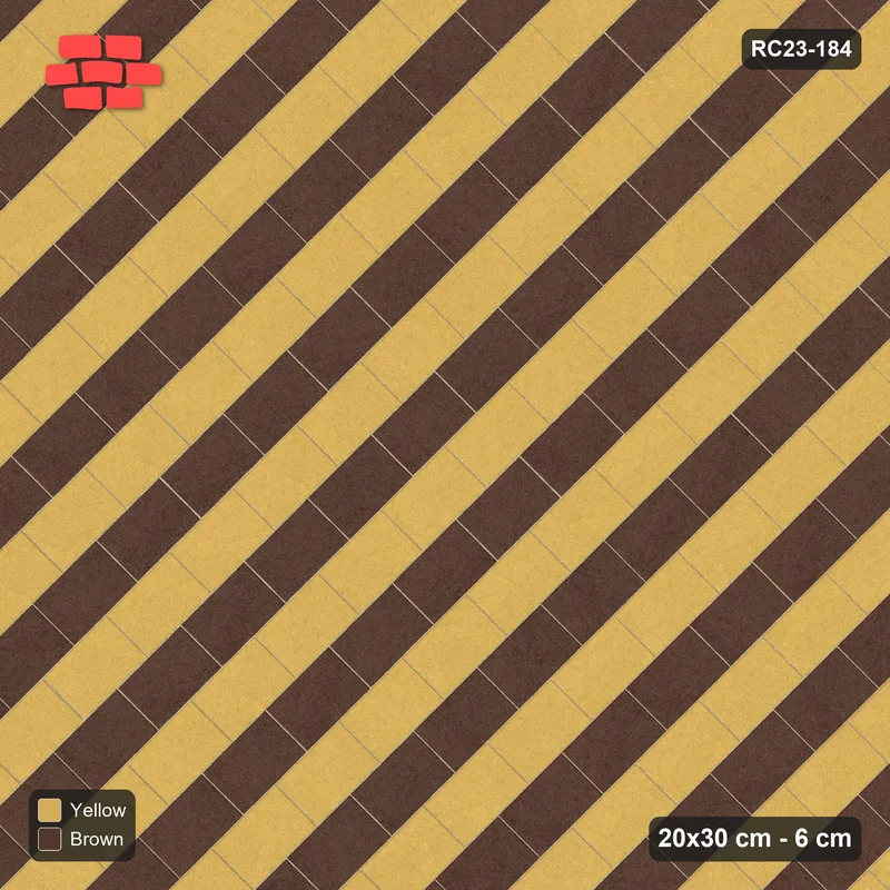 Interlock (Pasco) 20x30 cm · RC23-184 · Diagonal Running Bond, Diagonal Colour · Top view