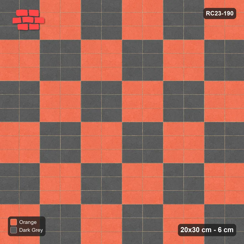Interlock (Pasco) 20x30 cm · RC23-190 · Stack Bond, Chequer Cells 60 · Top view
