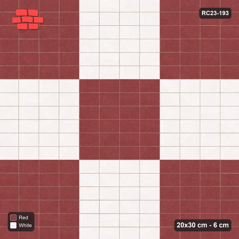 Interlock (Pasco) 20x30 cm · RC23-193 · Stack Bond, Chequer Cells 120 · Top view