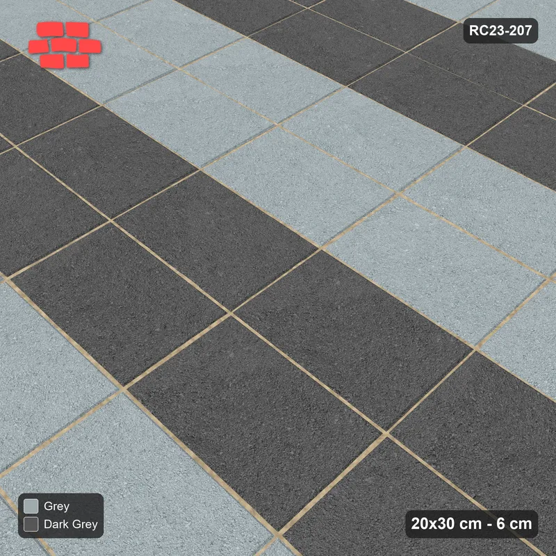 Interlock (Pasco) 20x30 cm · RC23-207 · Stack Bond, Stripes · Side view