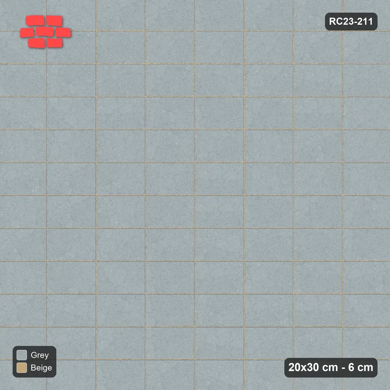 Interlock (Pasco) 20x30 cm · RC23-211 · Stack Field, Single Soldier Border · Top view