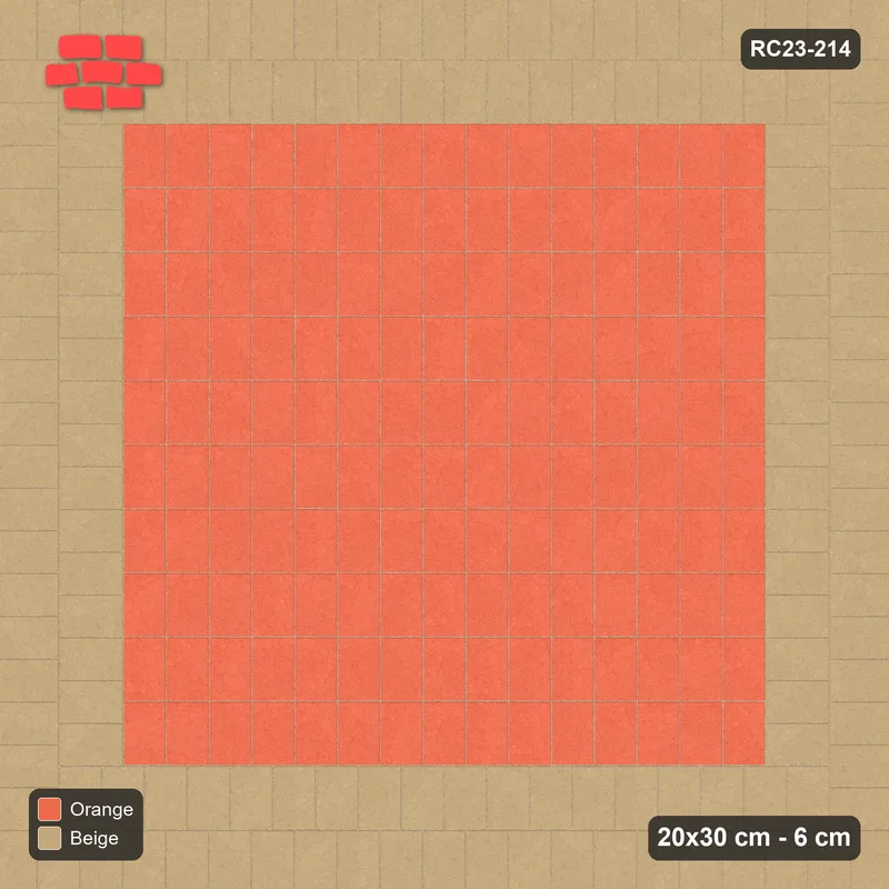 Interlock (Pasco) 20x30 cm · RC23-214 · Vertical Stack Field, Double Soldier Border · Top view