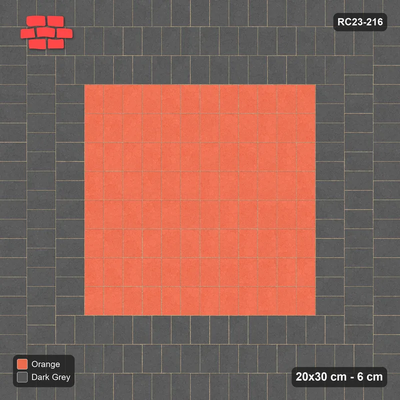 Interlock (Pasco) 20x30 cm · RC23-216 · Vertical Stack Field, Triple Soldier Border · Top view