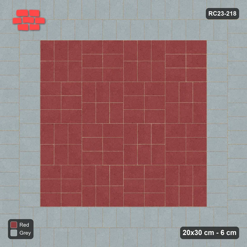 Interlock (Pasco) 20x30 cm · RC23-218 · Basketweave Field, Double Soldier Border · Top view
