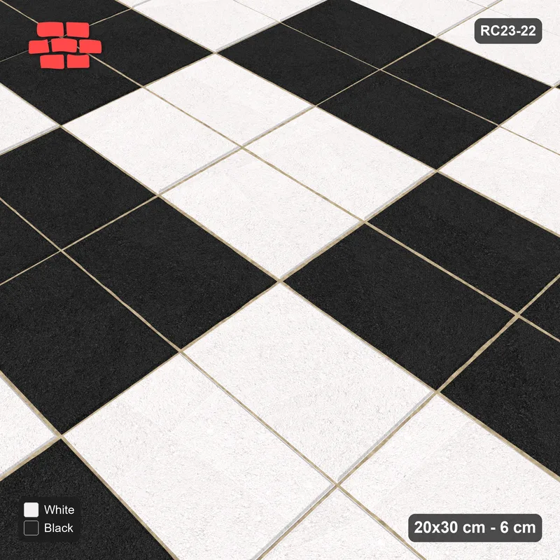 Interlock (Pasco) 20x30 cm · RC23-22 · Stack Bond, Large Checker · Side view