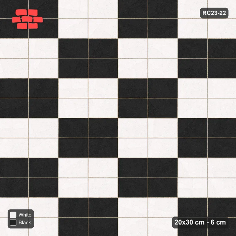 Interlock (Pasco) 20x30 cm · RC23-22 · Stack Bond, Large Checker · Top view