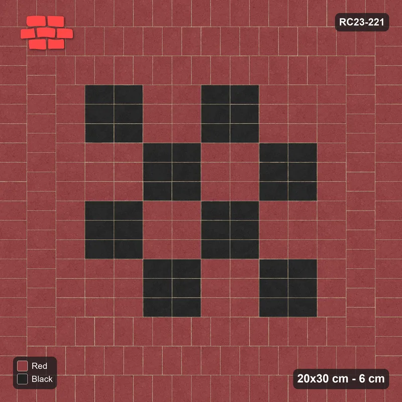 Interlock (Pasco) 20x30 cm · RC23-221 · Chequer Basketweave, Triple Soldier Border · Top view