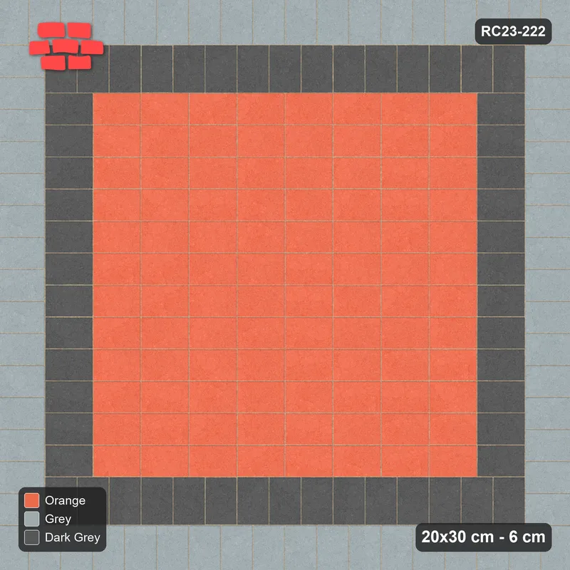 Interlock (Pasco) 20x30 cm · RC23-222 · Graded Double Border, Stack Field · Top view