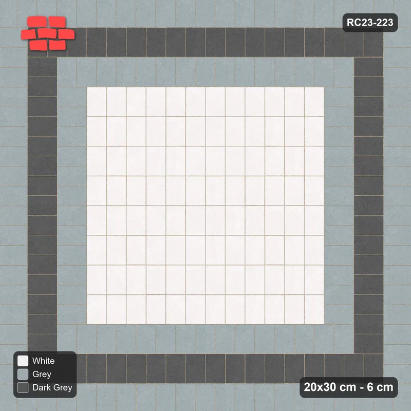 Interlock (Pasco) 20x30 cm · RC23-223 · Graded Triple Border, Vertical Stack Field · Top view
