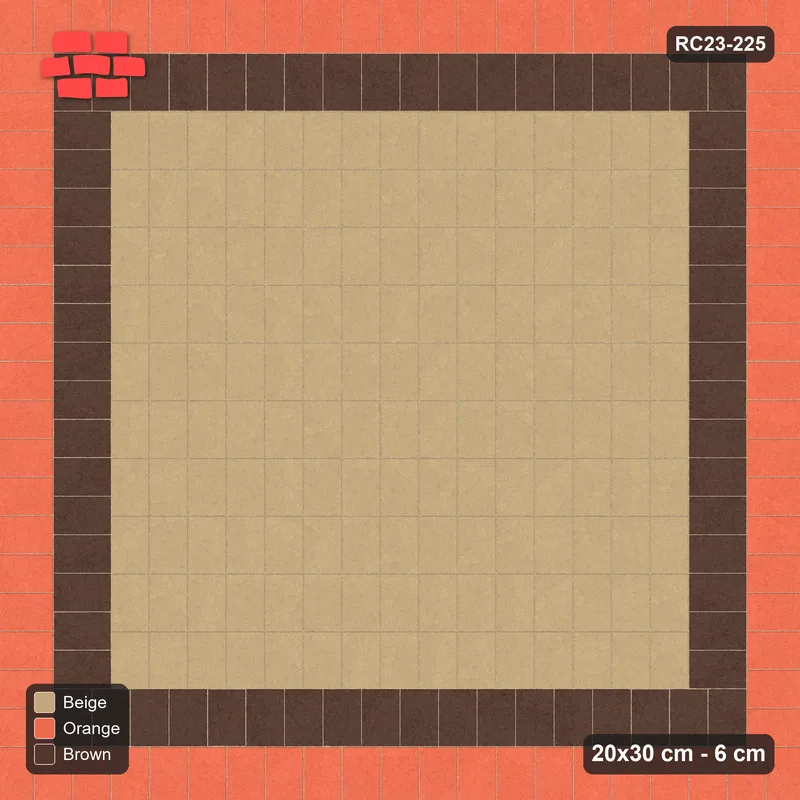 Interlock (Pasco) 20x30 cm · RC23-225 · Graded Double Border, Vertical Stack Field · Top view