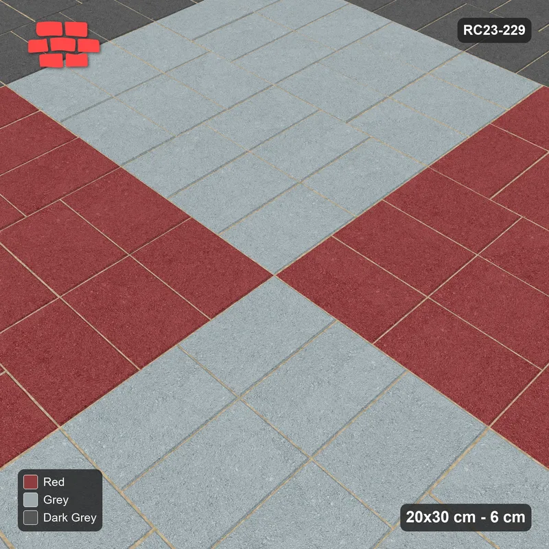 Interlock (Pasco) 20x30 cm · RC23-229 · Cross Panels 60 cm, Double Soldier Border · Side view