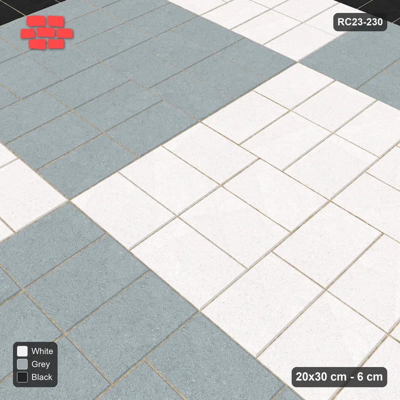 Interlock (Pasco) 20x30 cm · RC23-230 · Cross Panels 60 cm, Single Soldier Border · Side view
