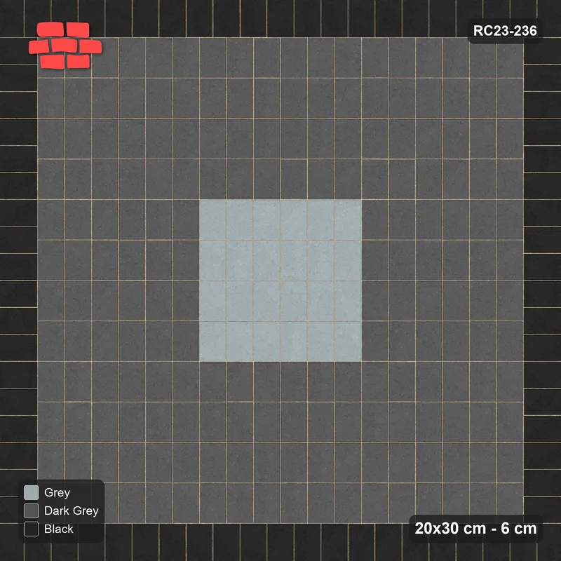 Interlock (Pasco) 20x30 cm · RC23-236 · Ring Medallion, Single Soldier Border · Top view