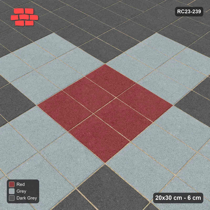 Interlock (Pasco) 20x30 cm · RC23-239 · Basketweave Diamond, Single Soldier Border · Side view