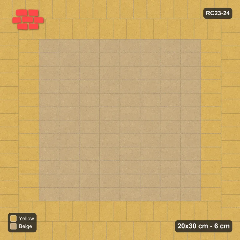 Interlock (Pasco) 20x30 cm · RC23-24 · Double Soldier Border, Stack Field · Top view