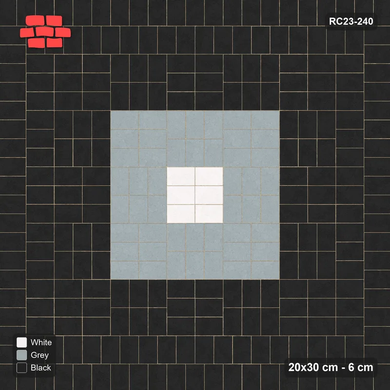 Interlock (Pasco) 20x30 cm · RC23-240 · Basketweave Medallion, Double Soldier Border · Top view