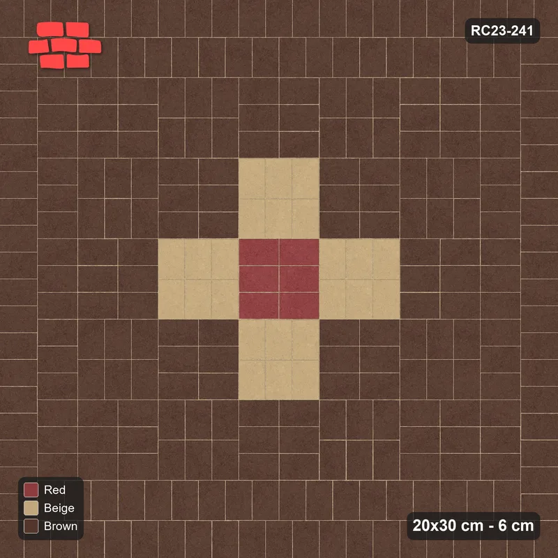 Interlock (Pasco) 20x30 cm · RC23-241 · Basketweave Diamond, Double Soldier Border · Top view