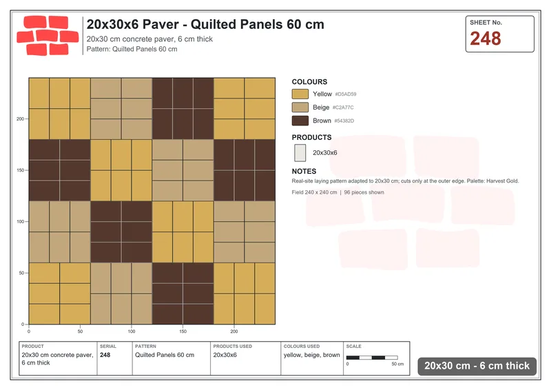 Interlock (Pasco) 20x30 cm · RC23-248 · Quilted Panels 60 cm · Laying plan Interlock (Pasco) 20x30 cm · RC23-248 · Quilted Panels 60 cm · Laying plan