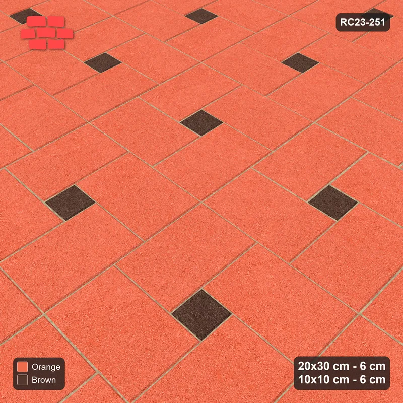 Interlock (Pasco) 20x30 cm · RC23-251 · Pinwheel CW, 10x10 Centres, Solid Planks - Burnt Clay · Side view