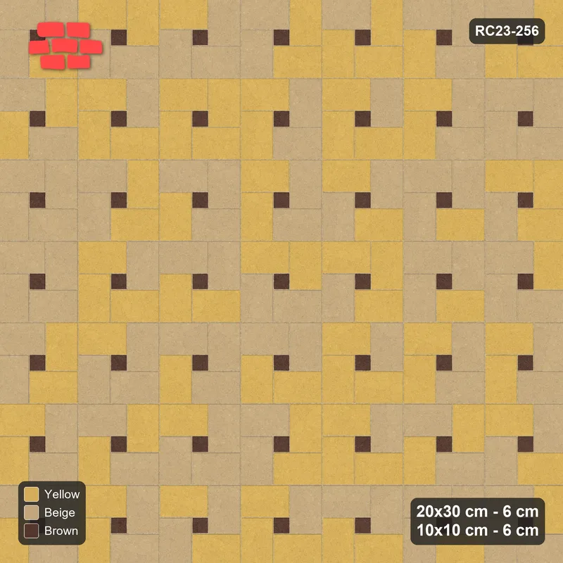 Interlock (Pasco) 20x30 cm · RC23-256 · Pinwheel ACW, 10x10 Centres, Tonal Planks - Harvest Gold · Top view