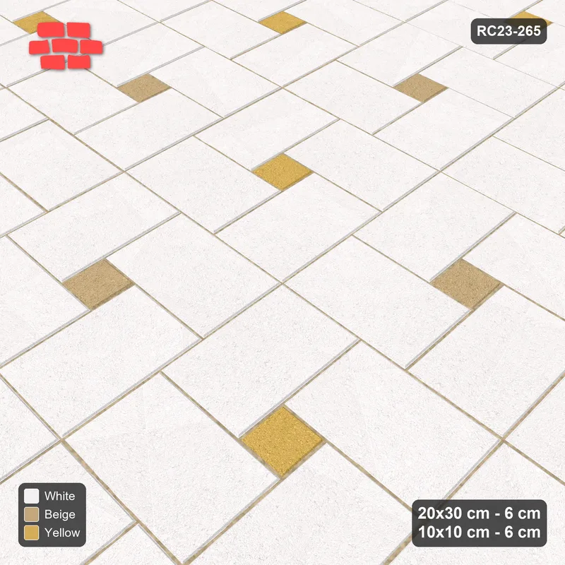 Interlock (Pasco) 20x30 cm · RC23-265 · Pinwheel CW, Solid Planks, Two-Tone Centres - Golden Sand · Side view