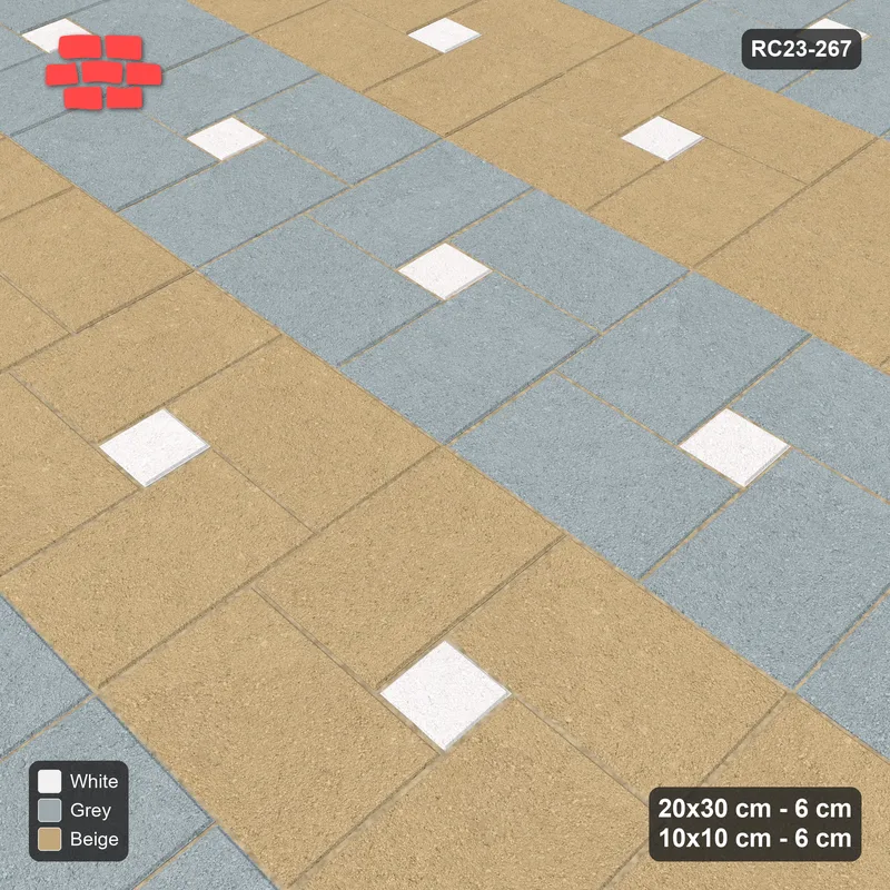 Interlock (Pasco) 20x30 cm · RC23-267 · Pinwheel CW, 10x10 Centres, Row Bands - Coastal · Side view