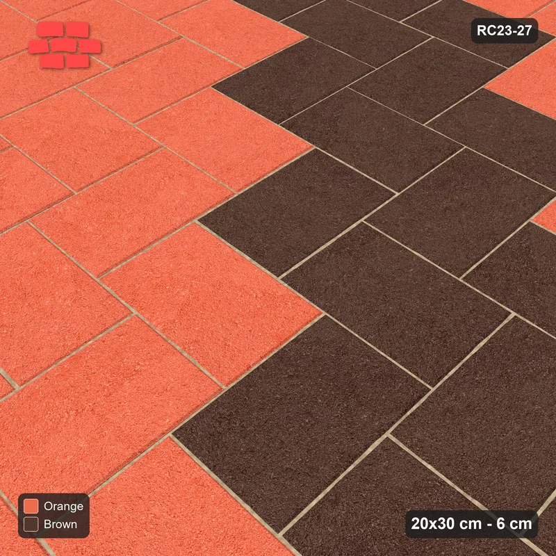 Interlock (Pasco) 20x30 cm · RC23-27 · Herringbone 90 degrees, Diagonal Bands · Side view