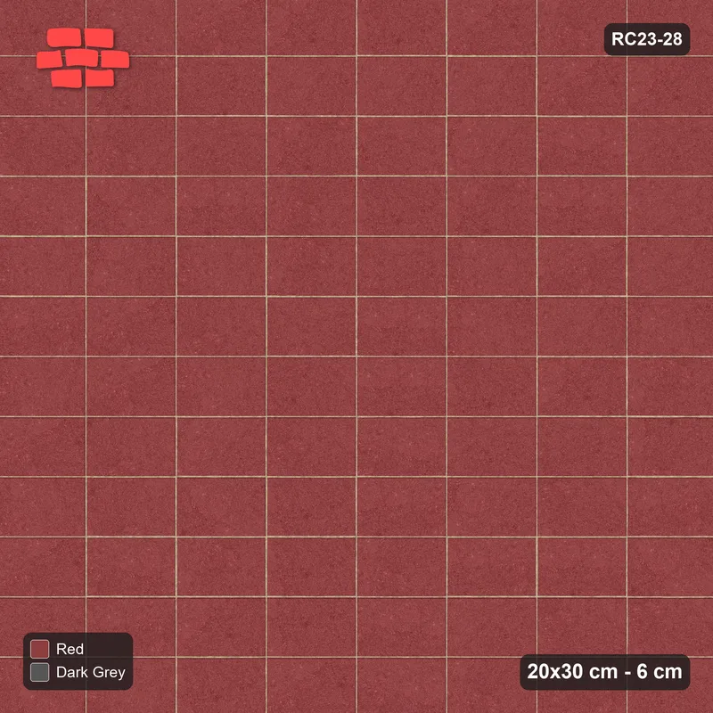 Interlock (Pasco) 20x30 cm · RC23-28 · Basketweave Field, Soldier Border · Top view