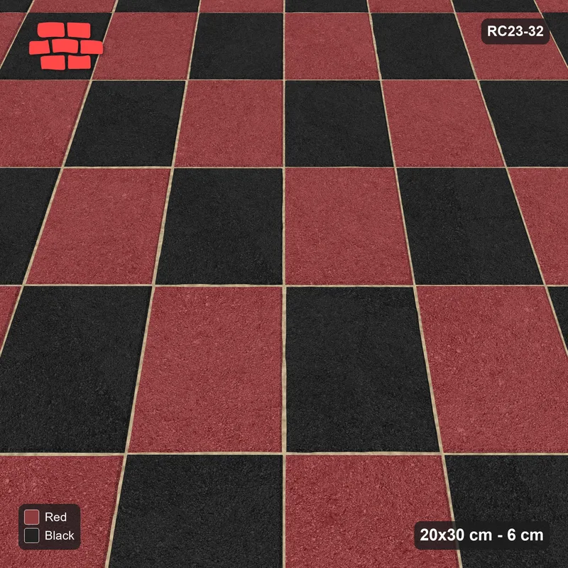 Interlock (Pasco) 20x30 cm · RC23-32 · Diagonal Stack Bond, Checker · Side view