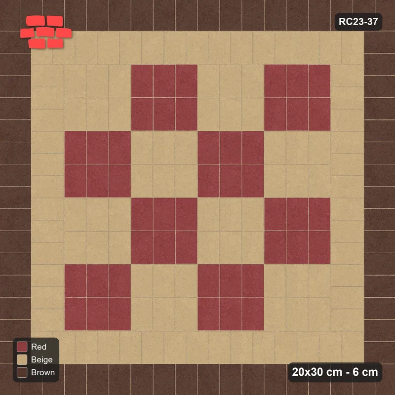 Interlock (Pasco) 20x30 cm · RC23-37 · Double Border, Vertical Panel Checker · Top view