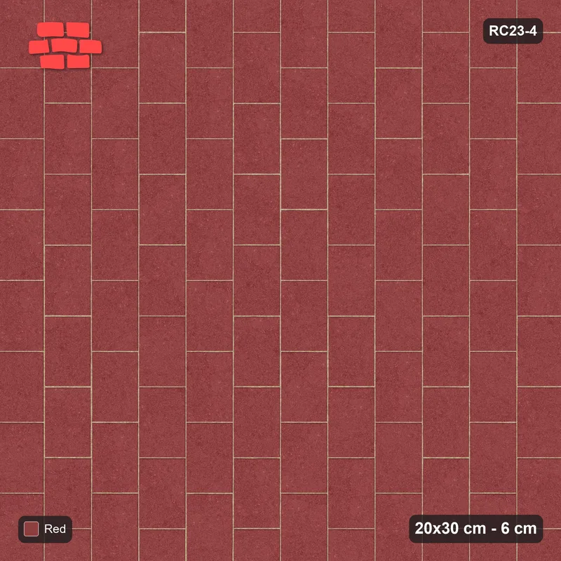 Interlock (Pasco) 20x30 cm · RC23-4 · Running Bond 1/2, Vertical Courses · Top view