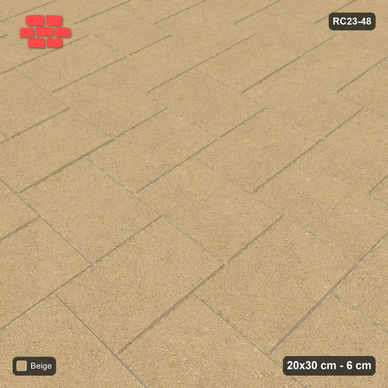 Interlock (Pasco) 20x30 cm · RC23-48 · Herringbone 90 degrees, Kerb Frame · Side view