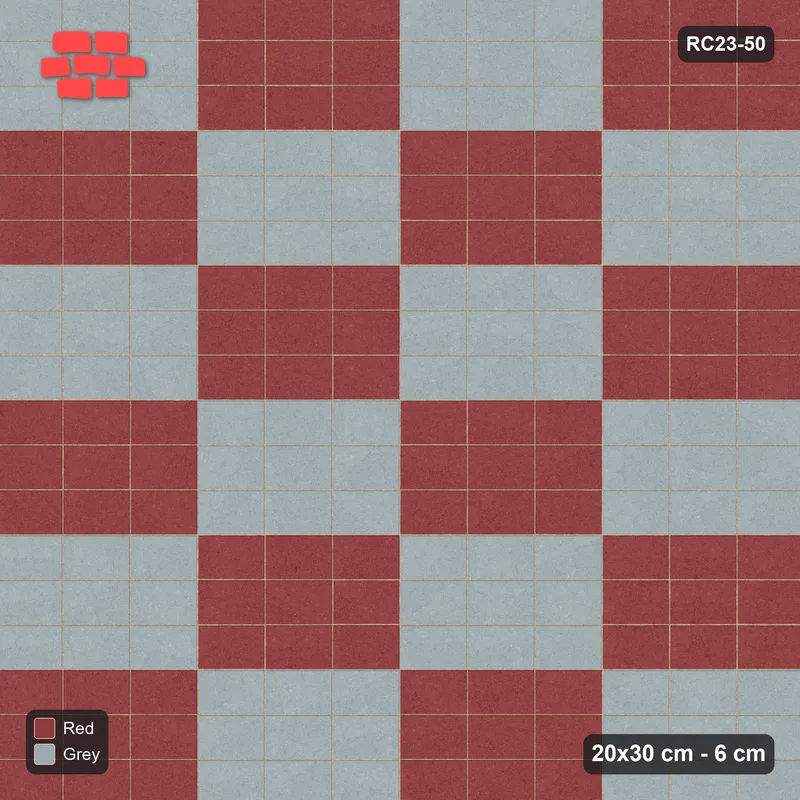 Interlock (Pasco) 20x30 cm · RC23-50 · Stack Bond, Block Checker · Top view