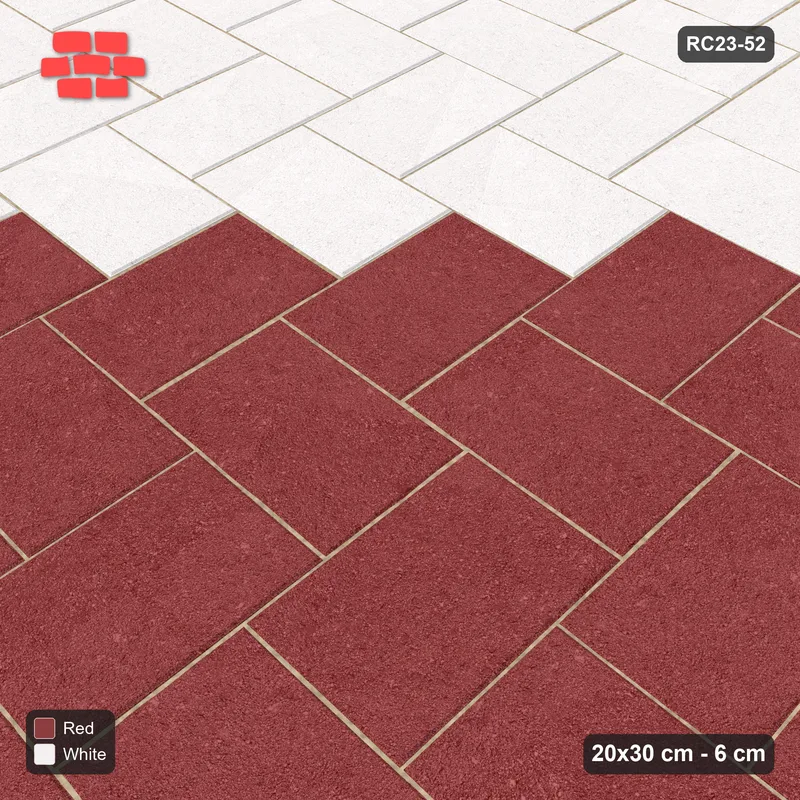 Interlock (Pasco) 20x30 cm · RC23-52 · Stepped Herringbone (3:2), Diagonal Stripes 2x · Side view