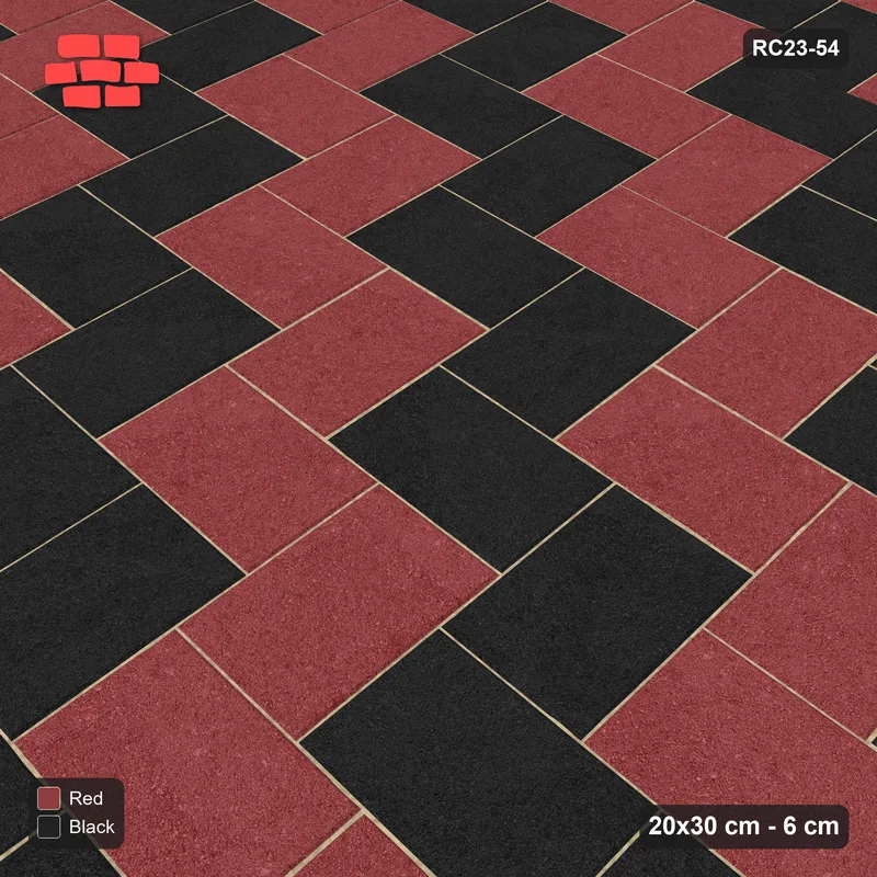 Interlock (Pasco) 20x30 cm · RC23-54 · Stepped Herringbone (3:2), Diagonal Stripes 1x · Side view